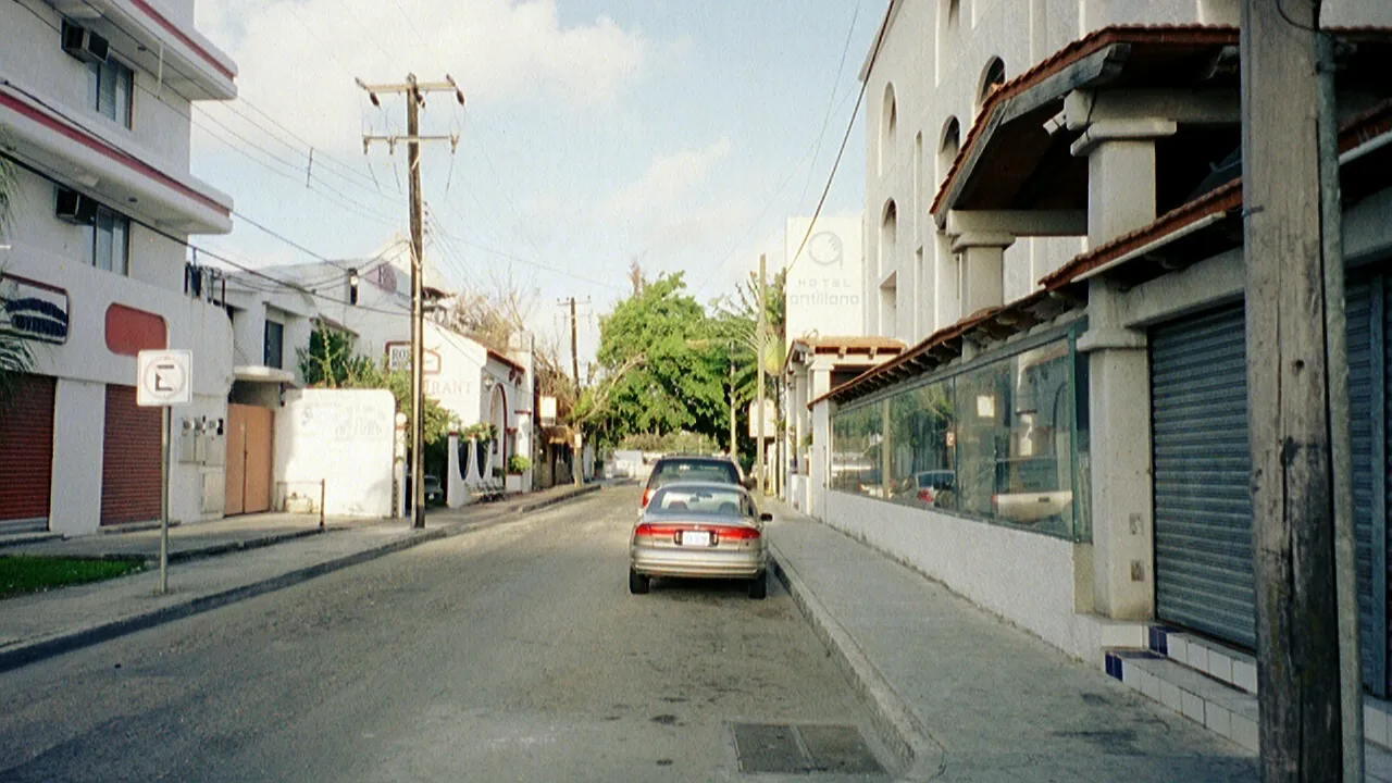 The hotel front and the Rosa opposite where I had dinner today.