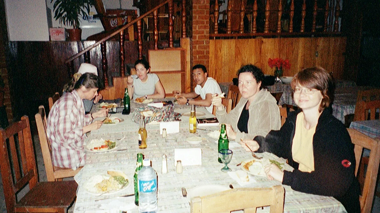 First dinner being enjoyed at Ranchos Esmeralda