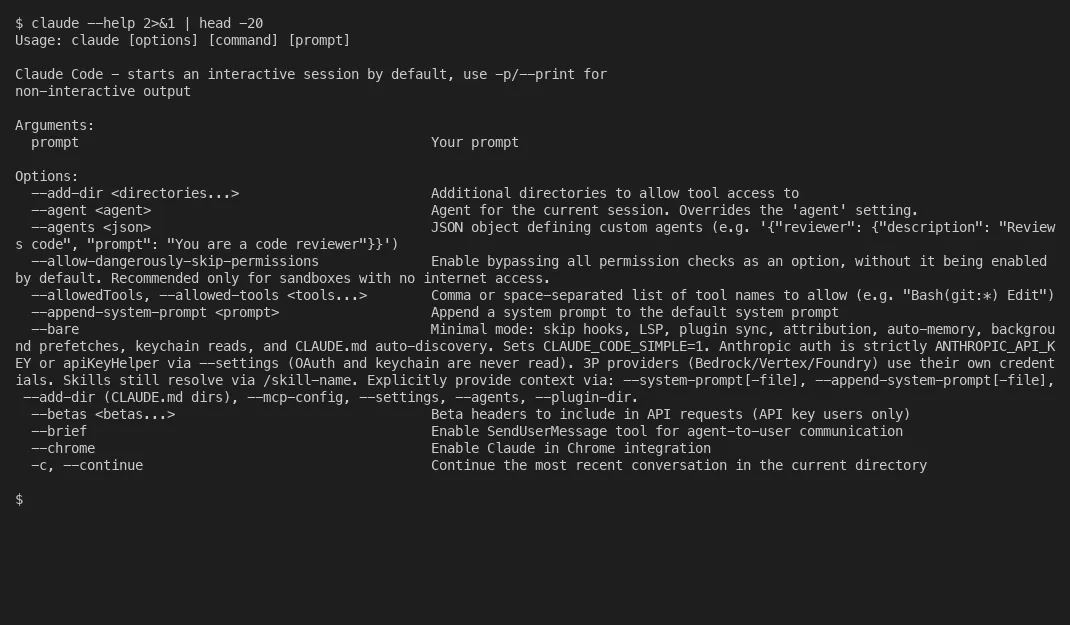 Claude Code CLI options including plan mode for architecture discussions