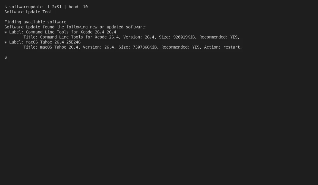 Checking macOS software updates across a fleet