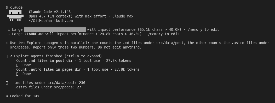 Two Explore subagents running in parallel in Claude Code, each reporting its result
